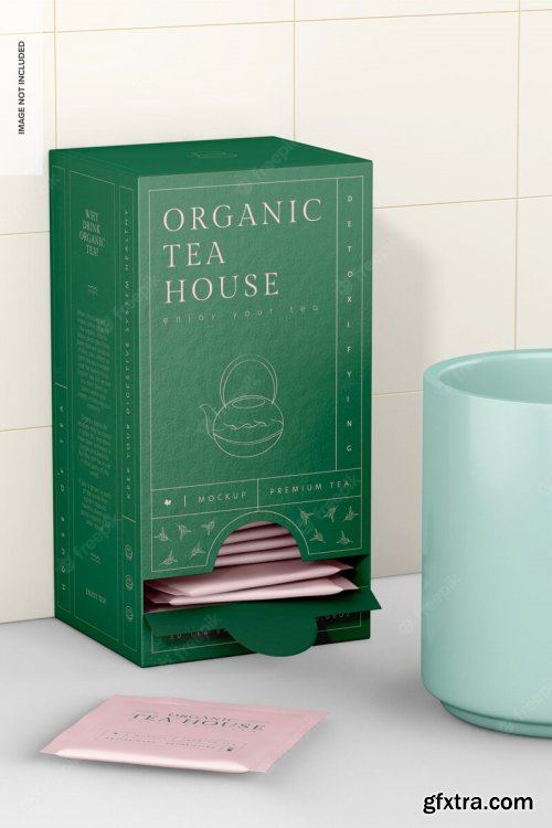 Tea dispenser box mockup