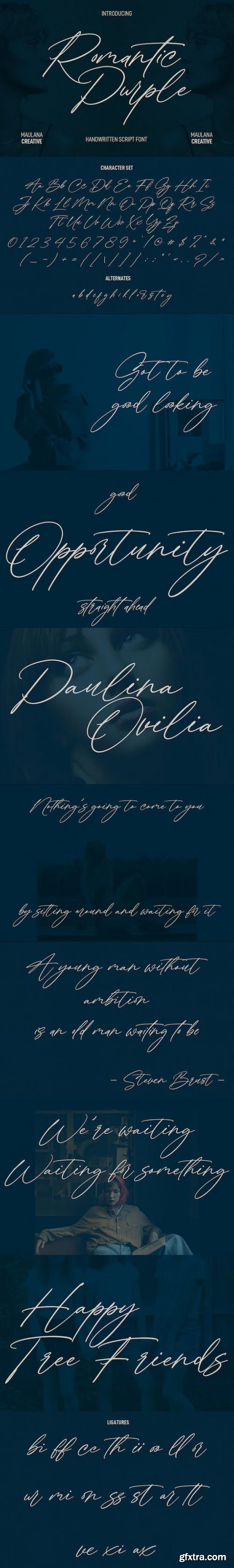  Romantic Purple Signature Font 