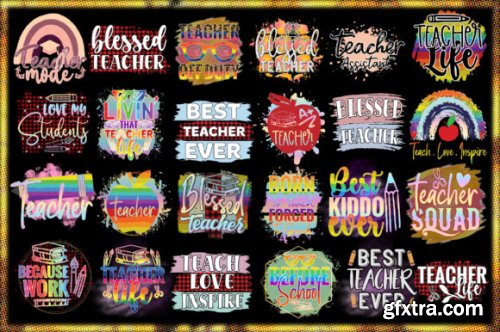 Teacher Sublimation Png Bundle