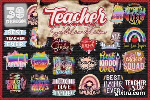 Teacher Sublimation Png Bundle