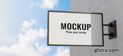 3d render of outdoor business wall sign mockup