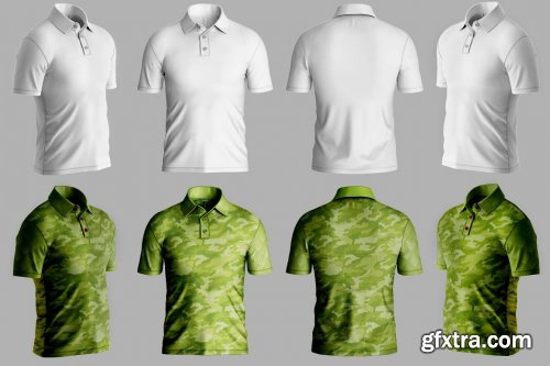 CreativeMarket - Polo T-Shirt Short Sleeve Mockup 7156086