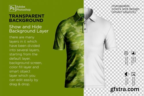 CreativeMarket - Polo T-Shirt Short Sleeve Mockup 7156086