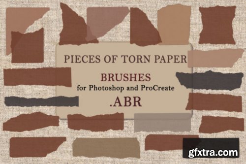 Pieces of Torn Paper. Brushes 