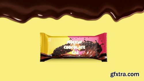 Chocolate bar package mockup