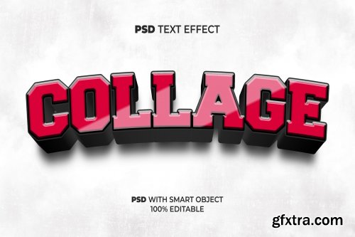 3D Text Effect Collage Style