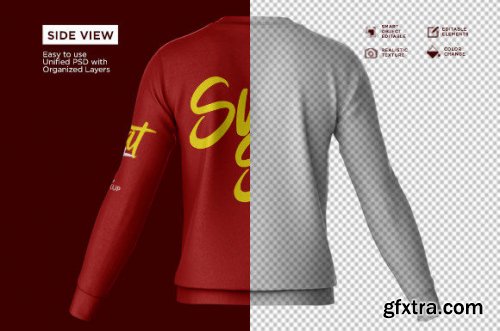 Sweatshirt V-neck Long Sleeve Mockup