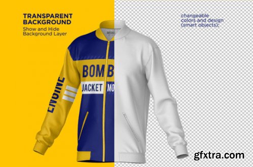 Bomber Jacket Fullzipper Mockup