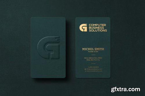 CreativeMarket - 20 Gold Foil Business Card Mockup 7096458