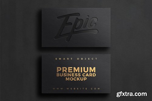 CreativeMarket - 20 Gold Foil Business Card Mockup 7096458