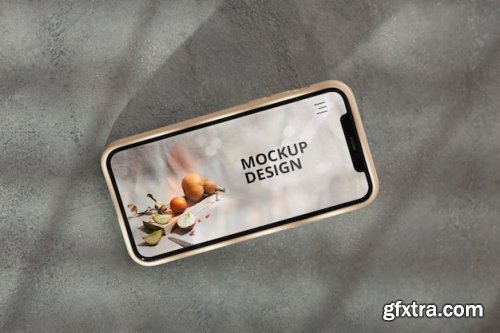 Phone on concrete wall Mockup