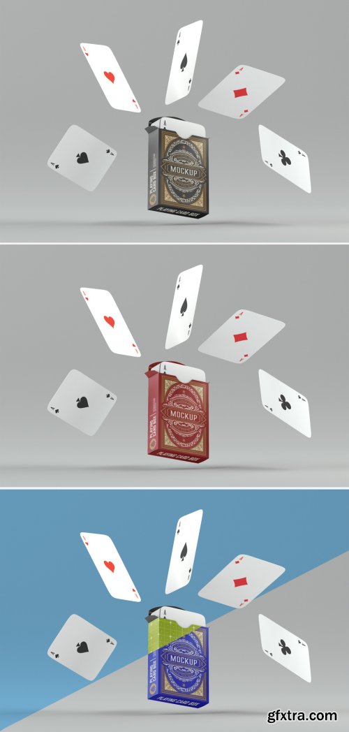 Box with Playing Cards Mockup 