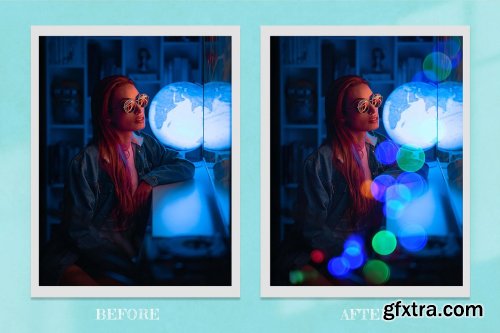 CreativeMarket - Blue Light Bokeh Photoshop Overlay 7160855