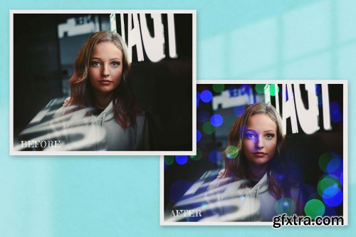 CreativeMarket - Blue Light Bokeh Photoshop Overlay 7160855