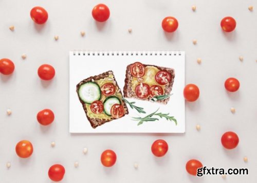 Watercolor Food 22 Sandwiches Sandwich