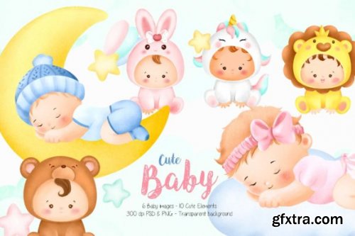 Cute Baby Character Illustration