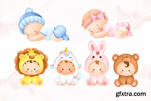 Cute Baby Character Illustration