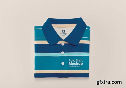 Top view on polo shirt mockup