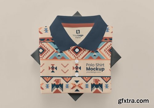 Top view on polo shirt mockup