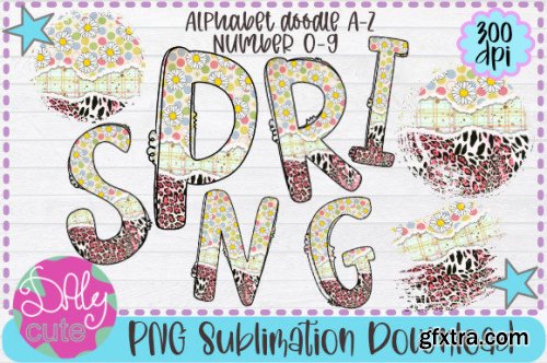 Daisy Alphabet PNG, Spring Summer Fonts