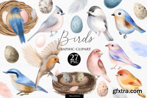 Spring Birds Clipart