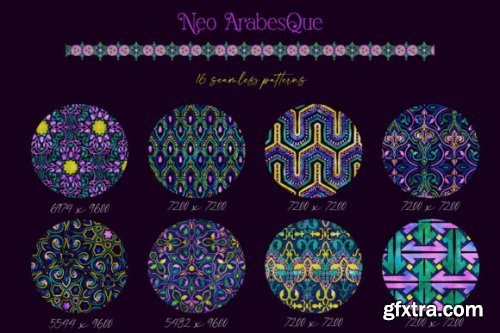 CreativeMarket - Neo Arabesque : Patterns and Borders 7049788