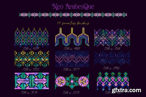 CreativeMarket - Neo Arabesque : Patterns and Borders 7049788