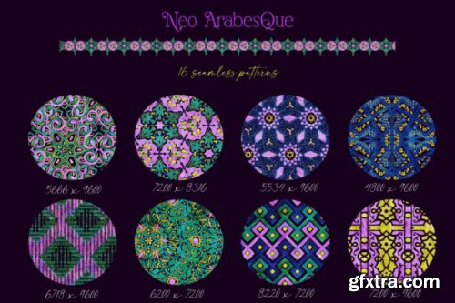 CreativeMarket - Neo Arabesque : Patterns and Borders 7049788