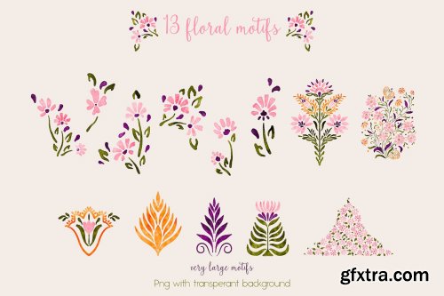 CreativeMarket - Floral paisley collection 6828392