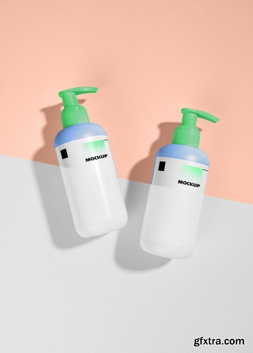 Cosmetic shampoo bottle Mockup