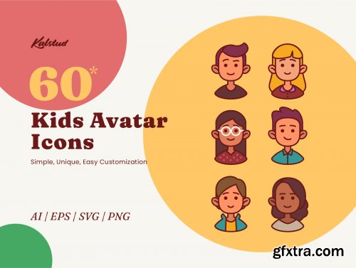 60 Kids Avatar Icons