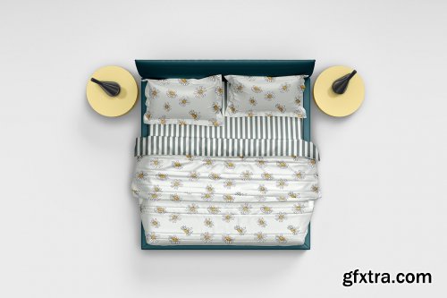 CreativeMarket - Bed Linens Mockup - 6 Views 7164021