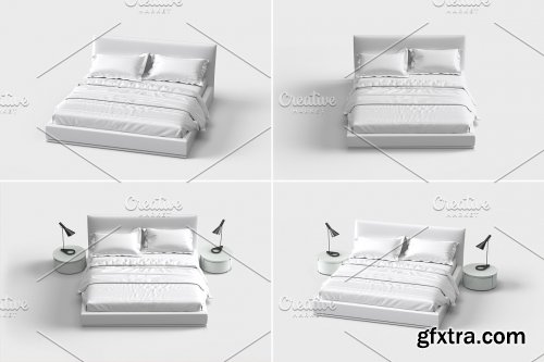 CreativeMarket - Bed Linens Mockup - 6 Views 7164021