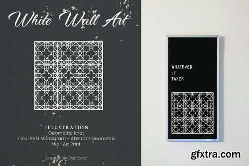 CreativeMarket - Geometric Knot Monogram SVG Wall Art 6933210