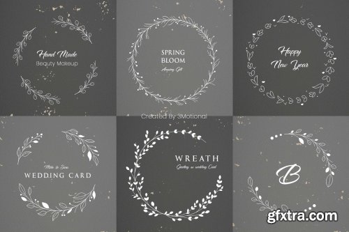 CreativeMarket - Leaf Wreath Monogram SVG Flora Frame 6848809