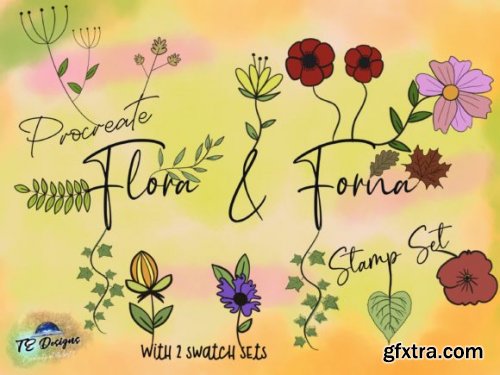 Procreate Stamps Flora & Forna Kit