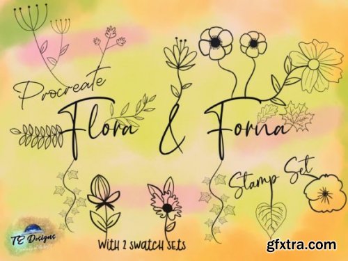 Procreate Stamps Flora & Forna Kit