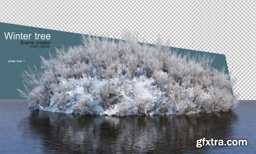 Various winter trees design isolated 