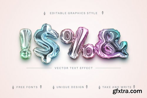 CreativeMarket - Bubble Holo - Editable Text Effect 7165344