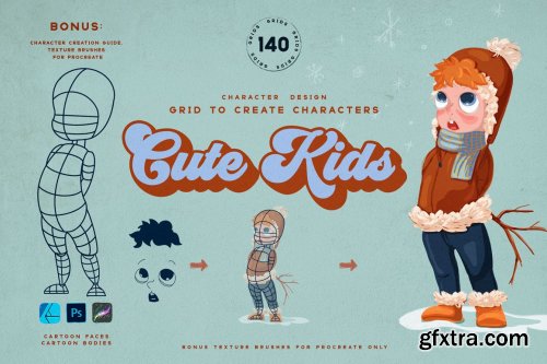 CreativeMarket - Cute Kids Grids for Procreate 5172134