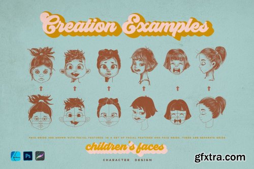 CreativeMarket - Cute Kids Grids for Procreate 5172134