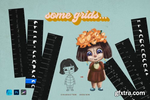 CreativeMarket - Cute Kids Grids for Procreate 5172134