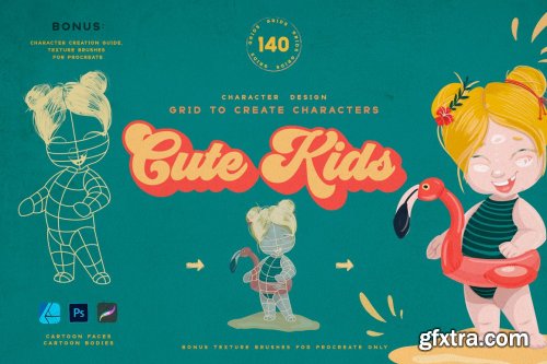 CreativeMarket - Cute Kids Grids for Procreate 5172134