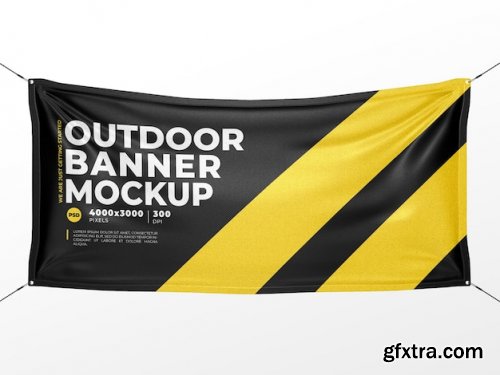 Vertical Outdoor Advertising Banner Mockup