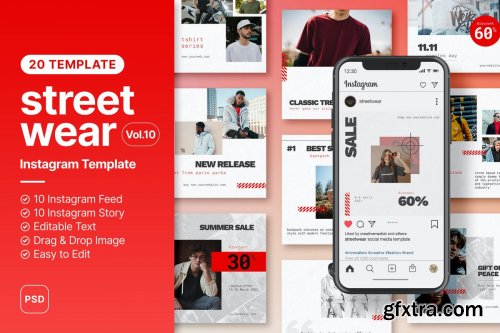 Streetwear Instagram Social Media Template Vol.10