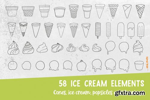 CreativeMarket - Procreate Icecream & Fruits Stamps 5141932