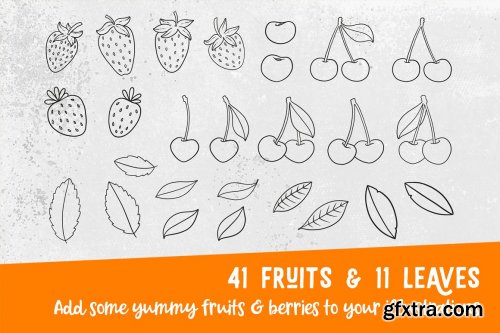 CreativeMarket - Procreate Icecream & Fruits Stamps 5141932