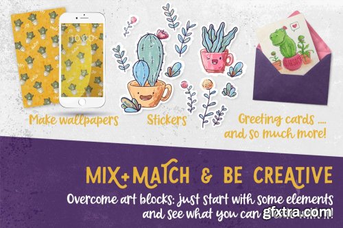 CreativeMarket - Procreate Plants & Pots Stamp Set 4967504