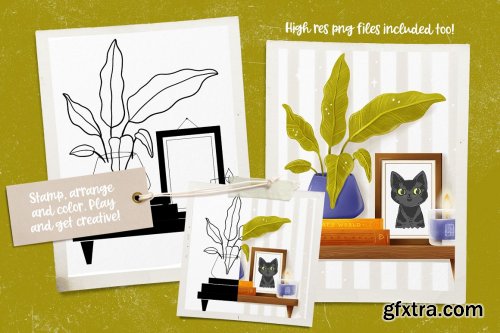 CreativeMarket - Cozy Days Stamp Set for Procreate 6873745