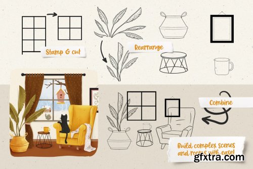 CreativeMarket - Cozy Days Stamp Set for Procreate 6873745